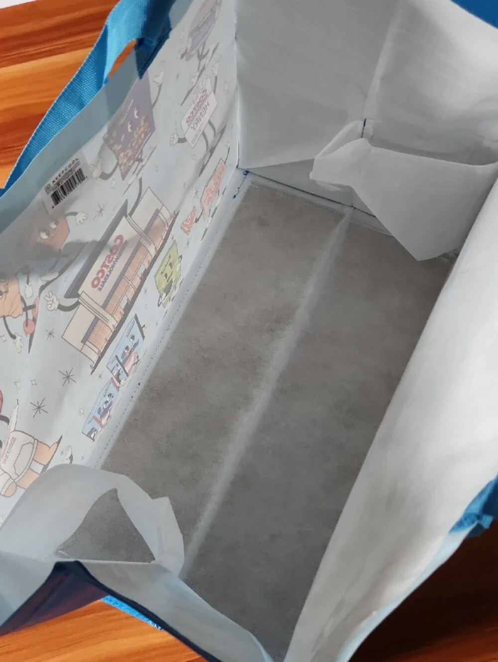 Costco Blue Reusable Tote Bag with Character Print